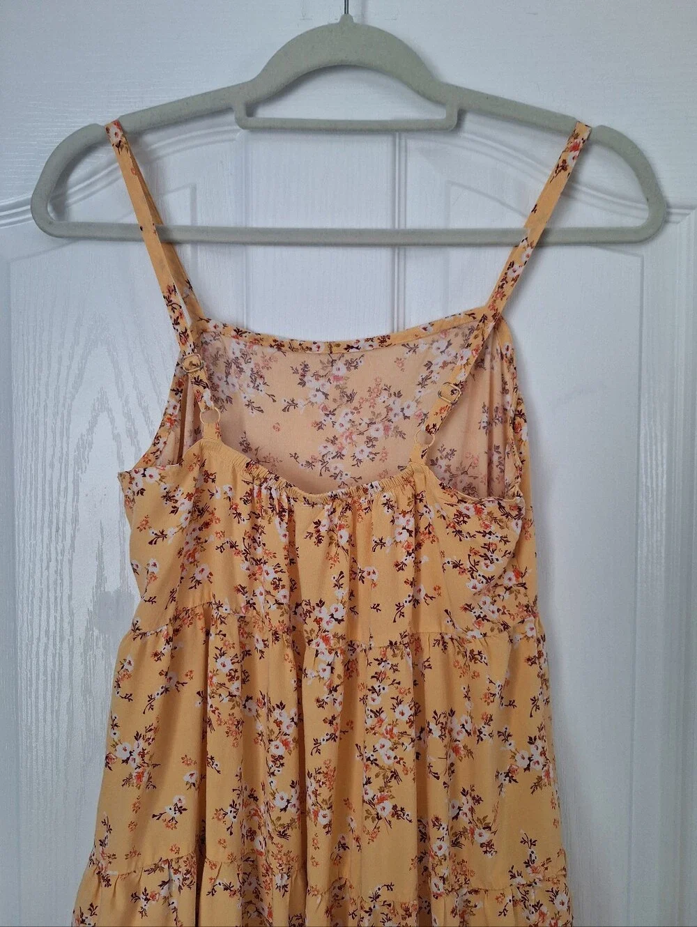 Old Navy Yellow Floral Tiered Sundress with Spaghetti Straps
